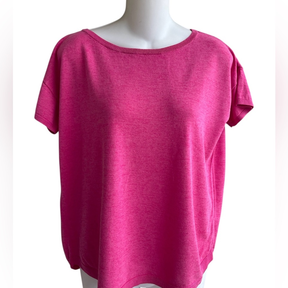 Talbots Pink Sweater Top Lightweight Short Sleeves Retro Lightweight Woman's S